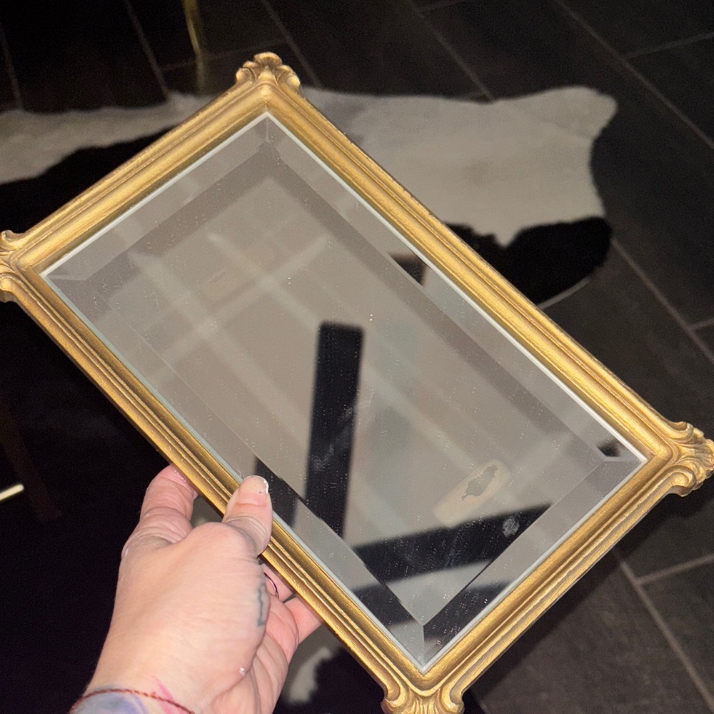 Gold Framed Rectangular Mirror